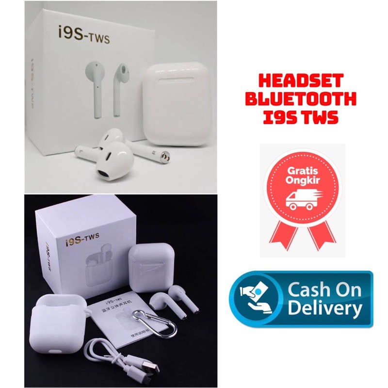 Headset Bluetooth 5.0 TWS I9S Earphone Wireless Sport Handsfree Grosir Untuk ios Android