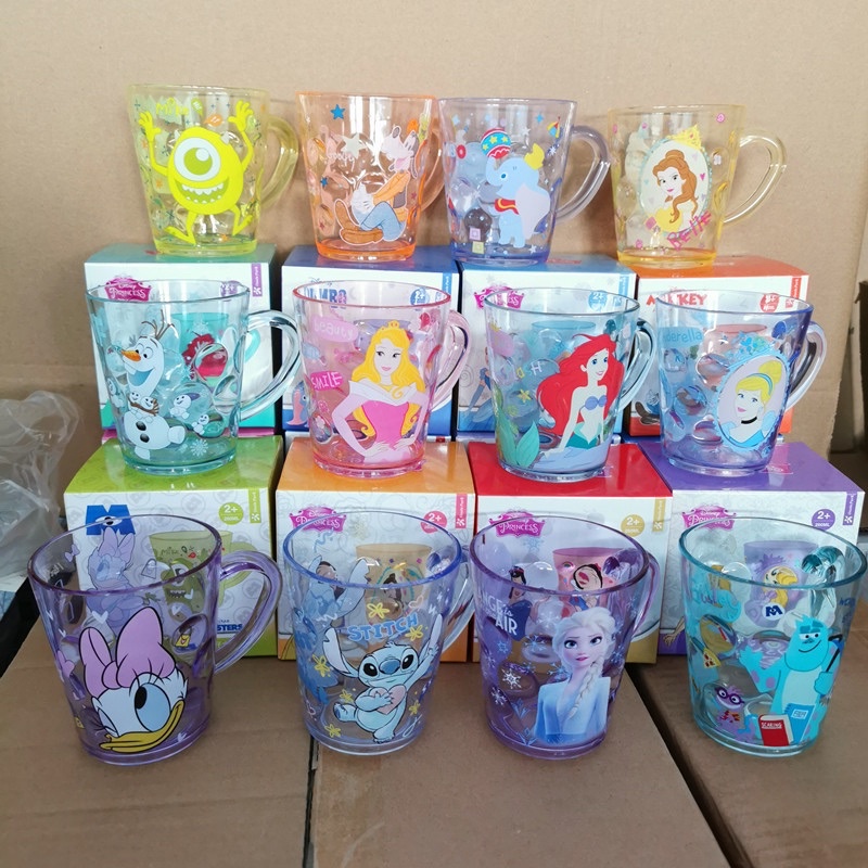 Gelas Mug Mickey Minnie Transparan Bening / Cangkir Elsa