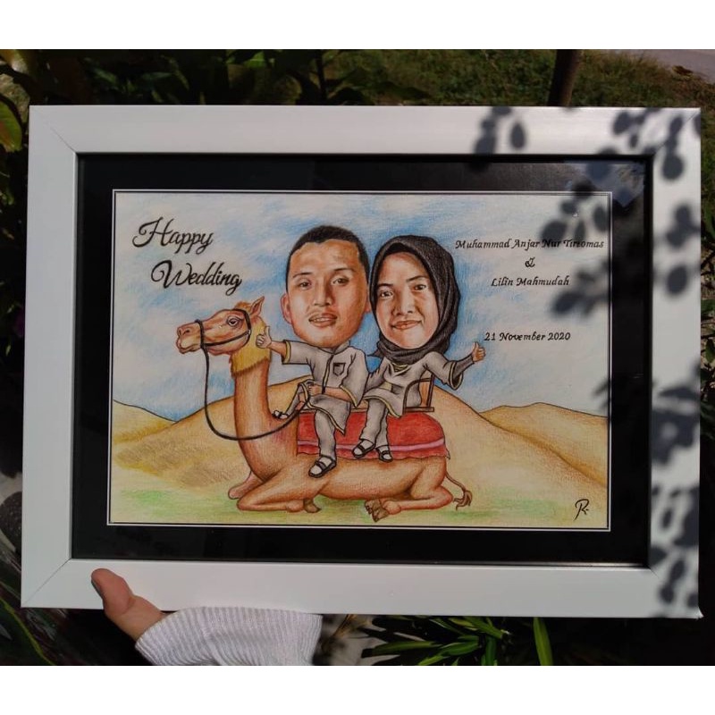 LUKIS WAJAH KARIKATUR + BINGKAI