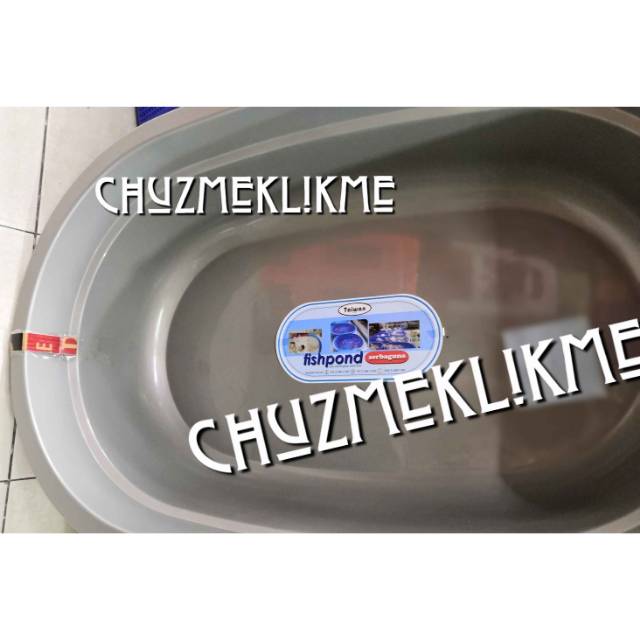 Kolam ikan besar/Fishpond Taiwan Large/Bak Oval Taiwan besar (L)/Bak Serbaguna besar silver keabuan