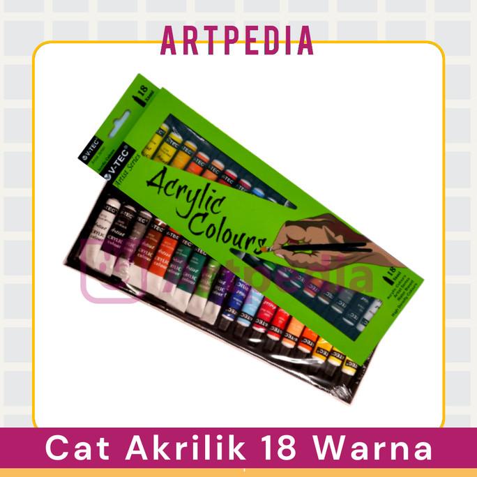 

=====] V-TEC ACRYLIC COLOURS 6 ML SET 18 / V-TEC CAT AKRILIK 18 WARNA