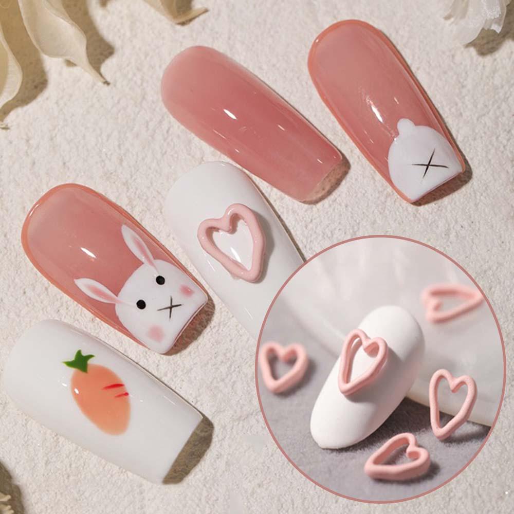 Mxbeauty 3D Nail Art Dekorasi Pesona Jepang Jantung Aksesoris Kuku Frosted DIY Desain Kuku