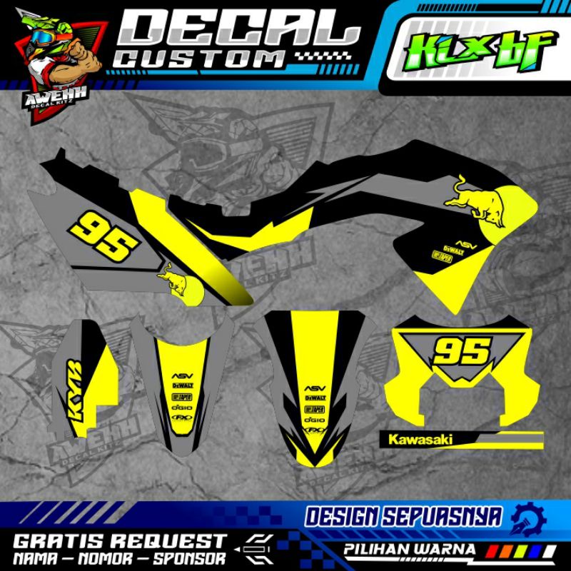 DECAL KLX BF KLX LAMA KLX BF G KUNING