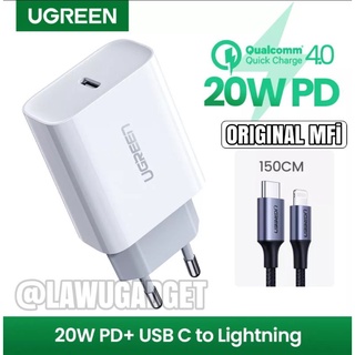 Ugreen MFI Fast Charger USB C Lighting Charging 20W 18W 8 Plus X XR XS 11 12 13 Pro Max Original