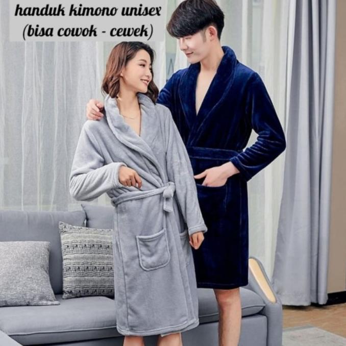 HANDUK KIMONO DEWASA WANITA & PRIA, BAHAN TEBAL SOFT IMPORT ( COUPLE )