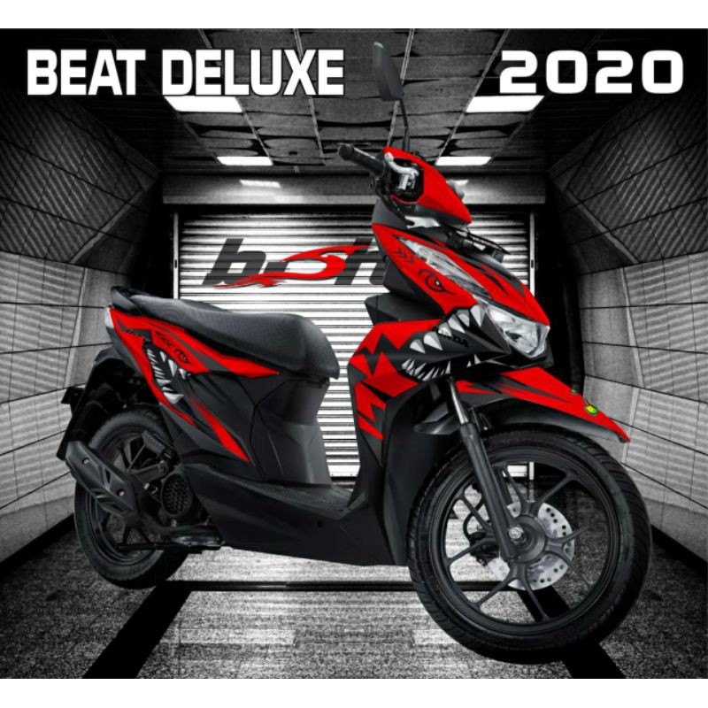 Decal Sticker Beat 2020 Shark Red Variasi
