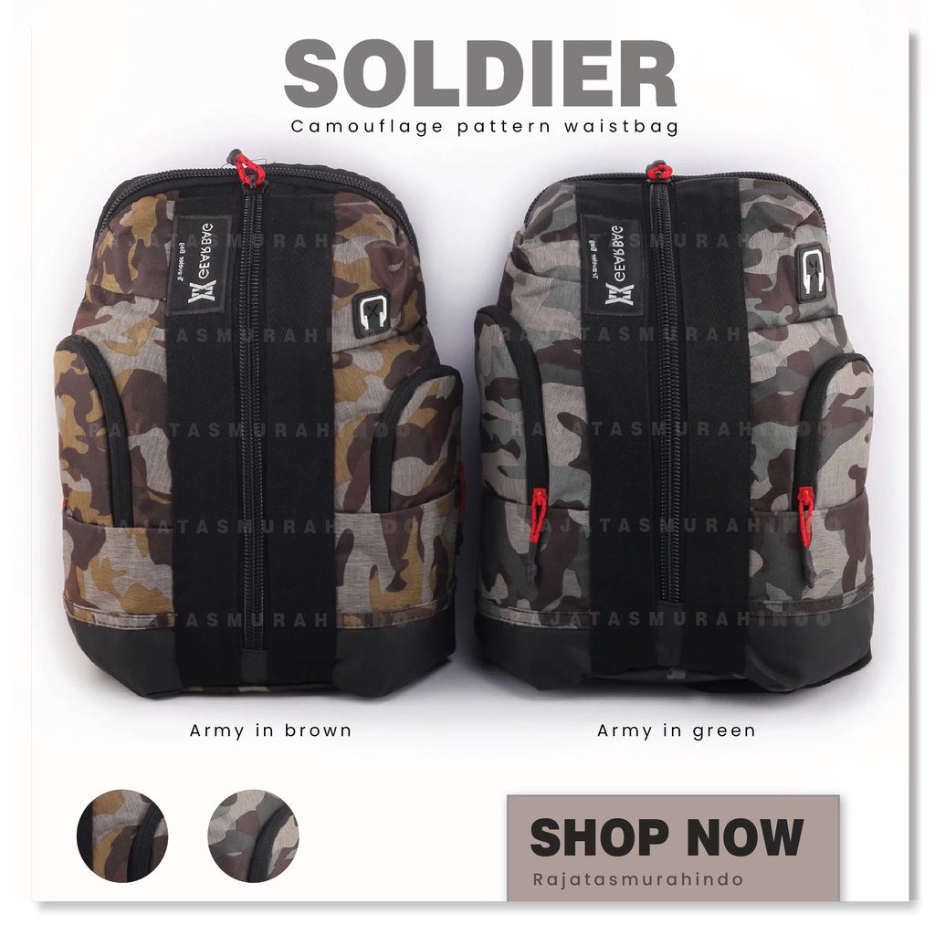 PTS - GEAR BAG SOLDIER 13126 - Travel Bag Waistbag Camouflage Tas Selempang Pria Slingbag Best Quality