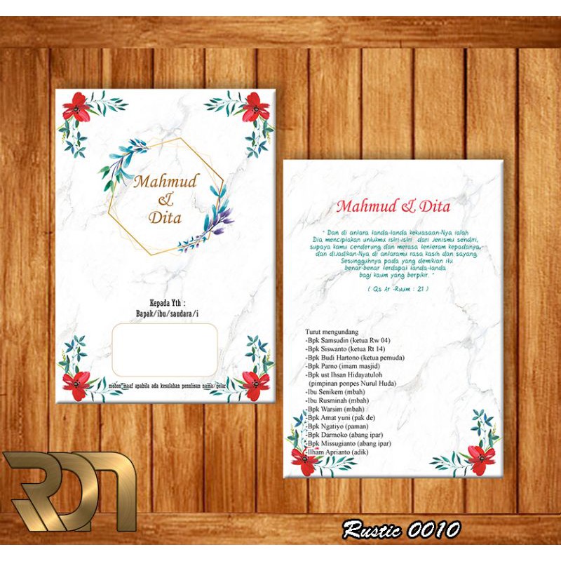 CETAK UNDANGAN / UNDANGAN RUSTIC / UNDANGAN TERBARU RUSTIC