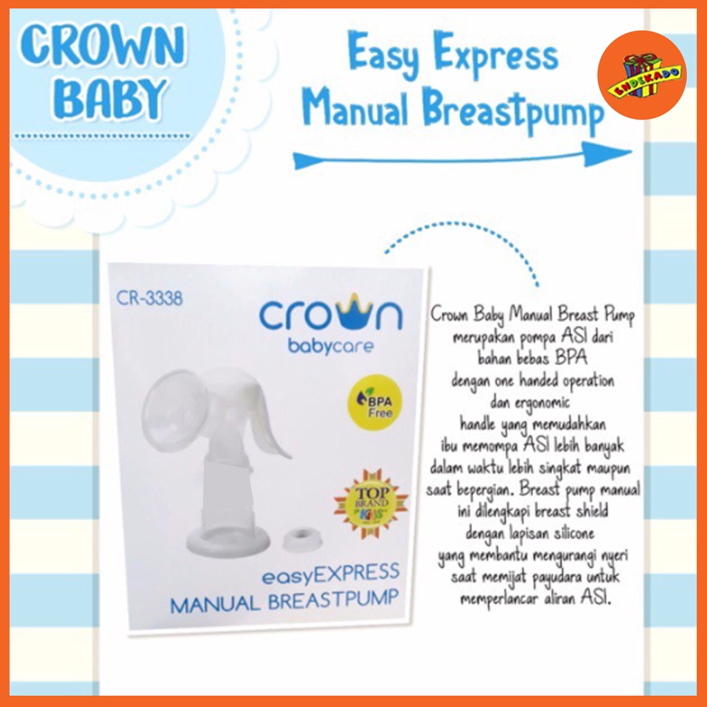 MAKASSAR! CROWN EASY EXPRESS MANUAL BREAST PUMP CR 3338 - Pompa Asi