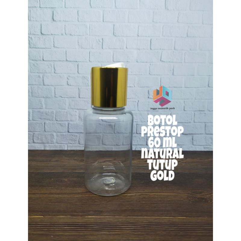Jual BOTOL PRESTOP TUBULAR 60 ML BENING TUTUP GOLD | Shopee Indonesia