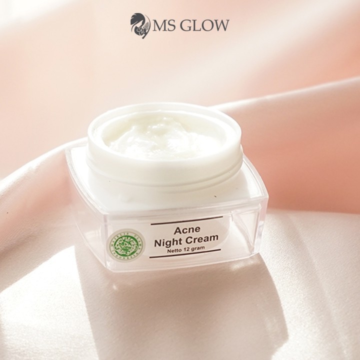 MS GLOW Acne Night Cream Cream Malam 12gr