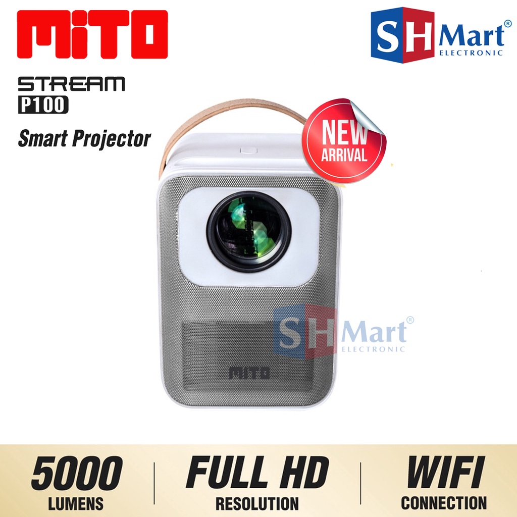 NEW MITO SMART PROJECTOR STREAM P100 ANDROID 9.0 WIFI BLUETOOTH GARANSI RESMI SMART PROJECTOR  (MEDAN)