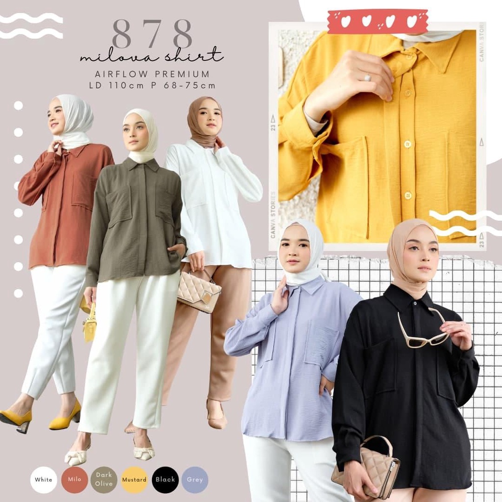 MILOVA SHIRT / BLOUSE / TOP / KEMEJA / ATASAN WANITA / ATASAN KERJA