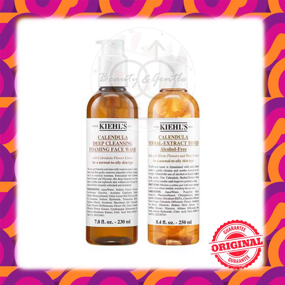 PROMO Kiehls Calendula Set Face Wash / Cleanser + Toner 230ml - 250ml