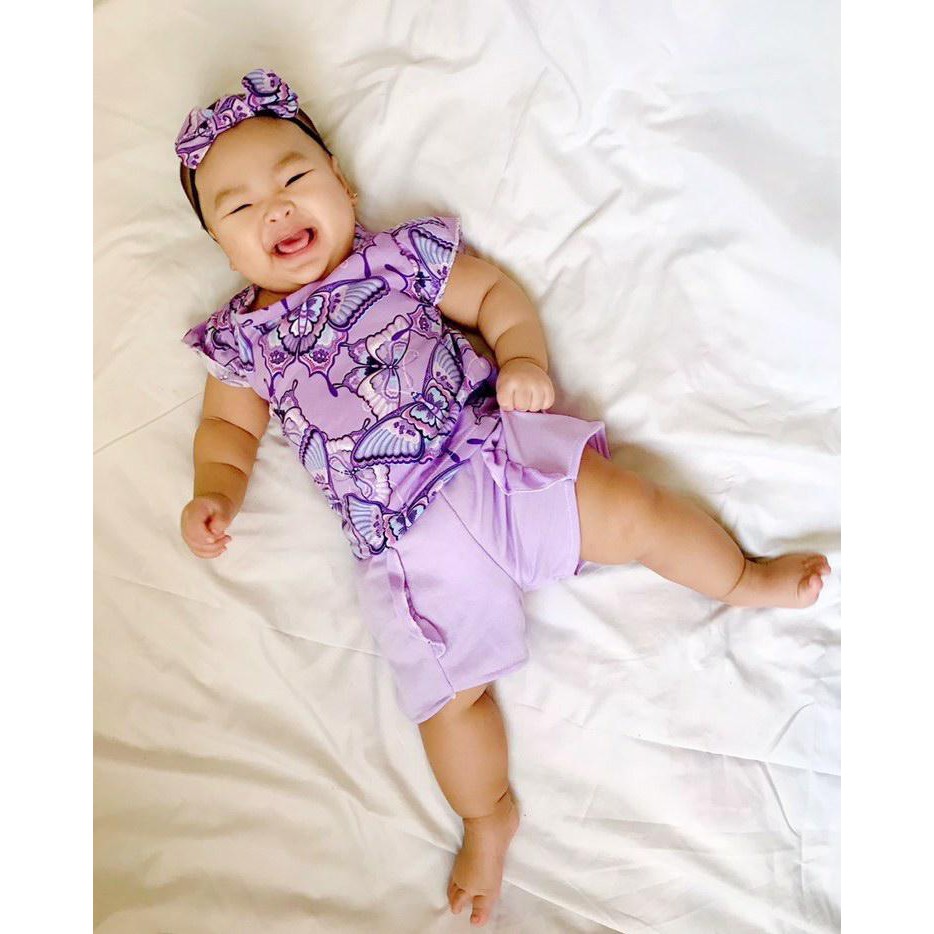 plazababyku MX VALERIE SETELAN BANDO CPDK setelan bayi motif bunga yang lucu free headband