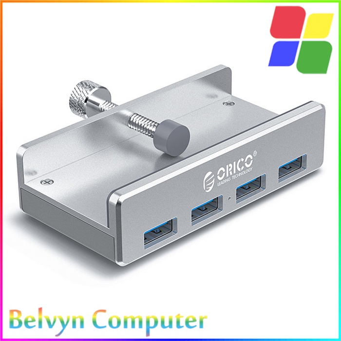 Orico USB Hub 3.0 Clip-on Type Aluminium 4 Port MH4PU Original - Silver