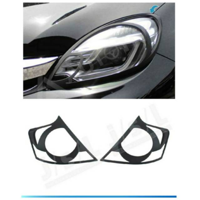 Paket garnish lampu depan dan belakang new Brio 2016-2017 Hitam &amp; Chrome jsl