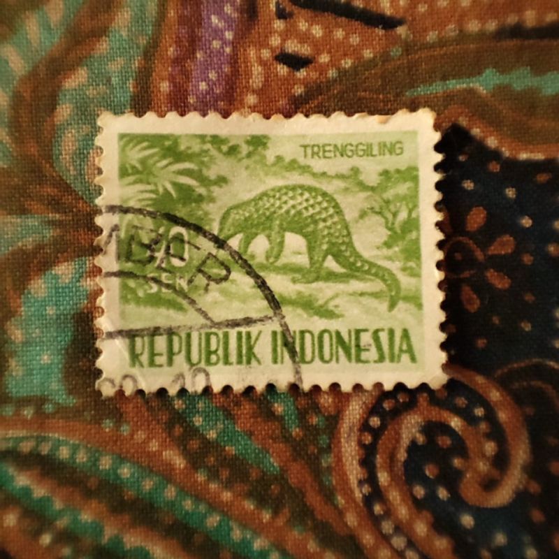 Perangko kuno  Indonesia Edisi Tenggiling 90 sen