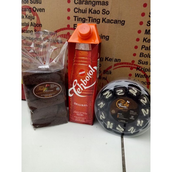 Hampers paketan Brownies kering dan Cookies Coklat Tulip