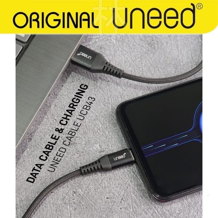 UNEED UCB43i Nylon Braided Kabel Data Lightning 1M Max Current 2.1A