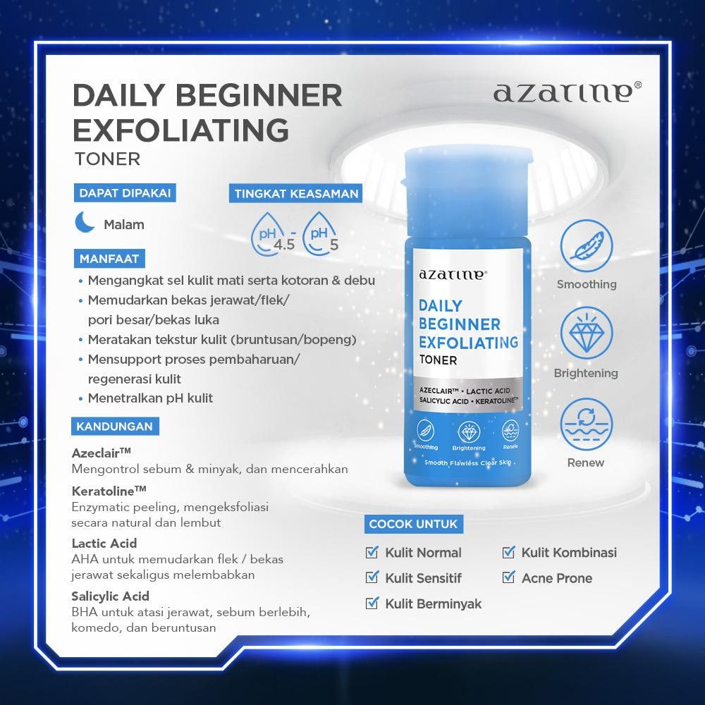 AZARINE Toner Daily Beginner Exfoliating | Moisture Rich Hydrating | Multi Acids Glowing Toner | Mild Purifying Toner | Moisture Rich Hydrating