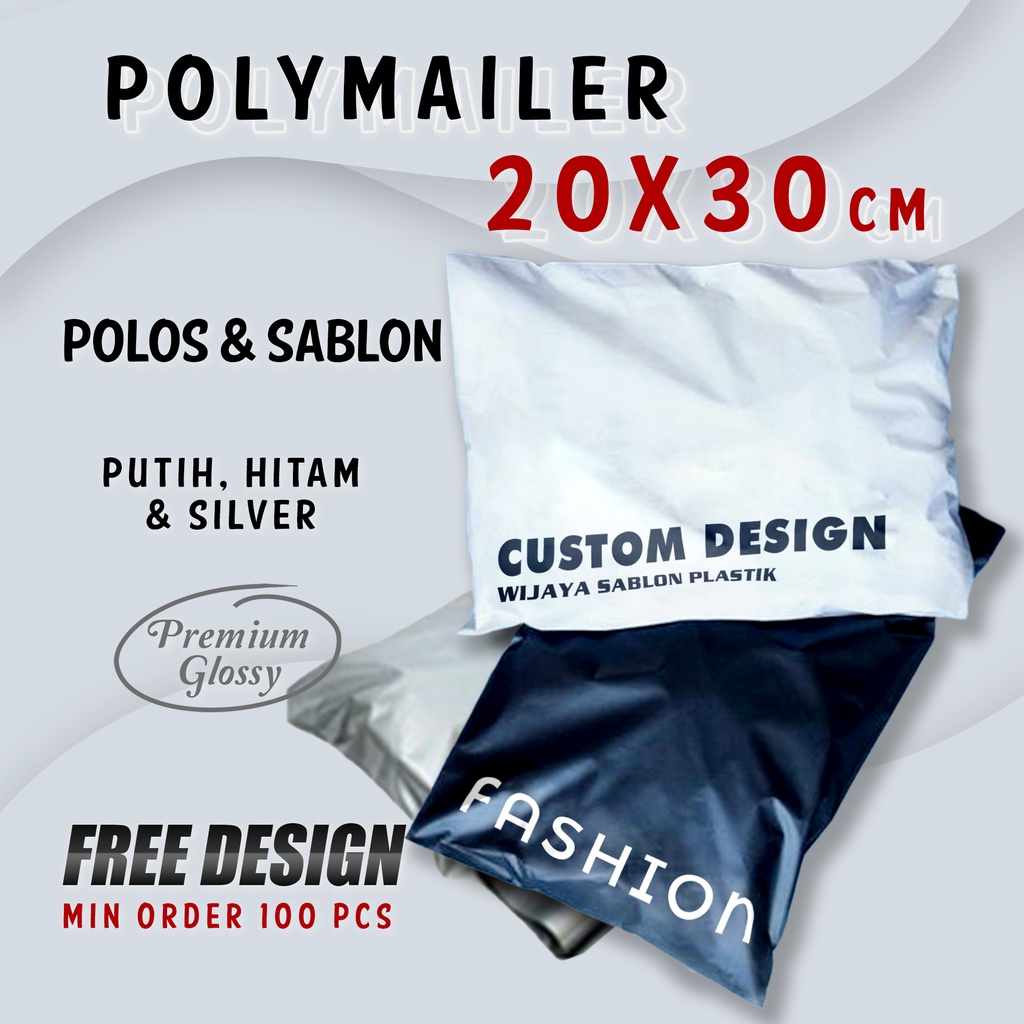 Jual Sablon Plastik Polymailer Lem Amplop Packing Olshop 20x30 Polos Dan Sablon Custom Kuat 0637