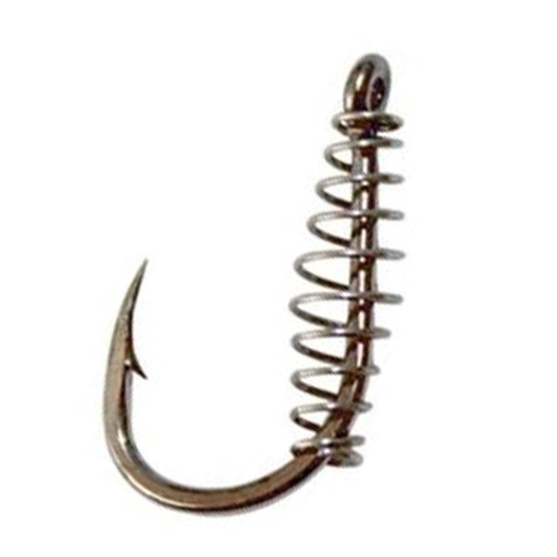 20pcs/lot High Carbon Steel Spring Hook Barbed Swivel Carp Jig Fly Fishing Hooks With Hole