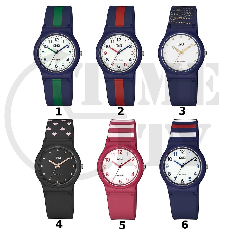 Q&amp;Q QnQ QQ Original Jam Tangan Wanita Motif Bunga Analog Rubber - V06 V06A Water Resist 10 BAR