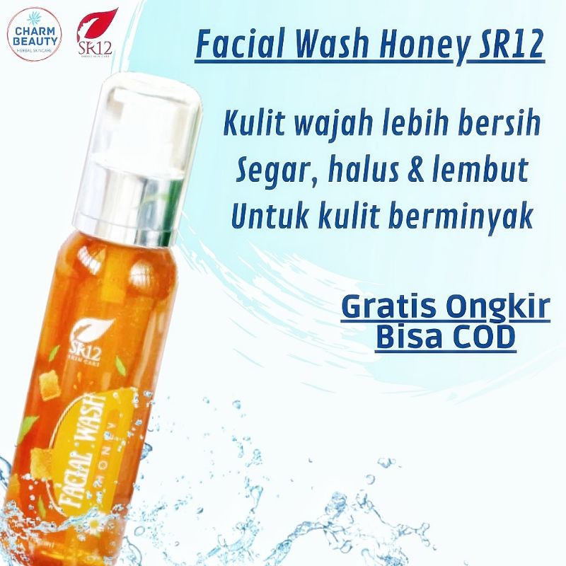 Facial Wash Madu Honey SR12 Sabun Muka Mencerahkan Wajah Kulit Kering dan Kusam Ori BPOM