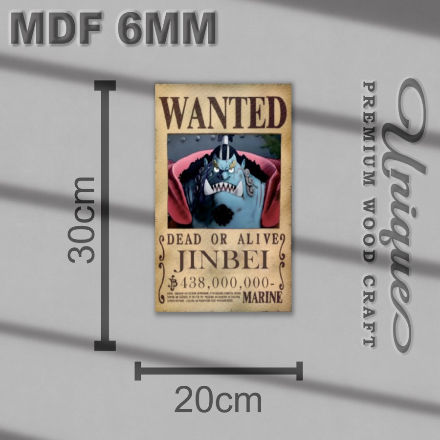 One Piece Wanted Bounty Poster Onepiece Poster Kayu Pajangan Dinding