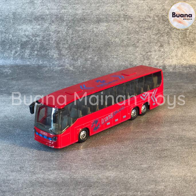 DIECAST BUS TRANS JAKARTA MAINAN ANAK COWO MOBILAN PULL BACK LAMPU
