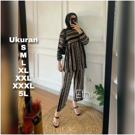 RANITA GLAMOUR SET / SETELAN ATAS BROKAT POLOS LENGANPANJANG BAWAH CELANA / BAJU KONDANGAN KEKINIAN