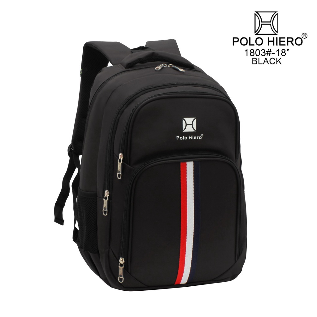 (RF) Tas Ransel Fashion Polo Hiero 1803 Tas Pria Laptop Ransel Import Sekolah (Free Rain Cover)