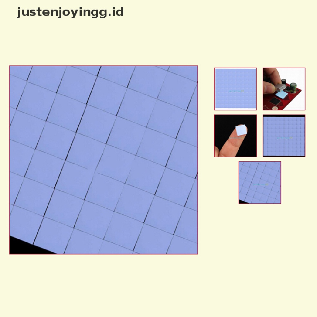 100 Pcs 10x10 X 1mm Bantalan Silikon Konduktif Termal Insulasi Penghilang Panas