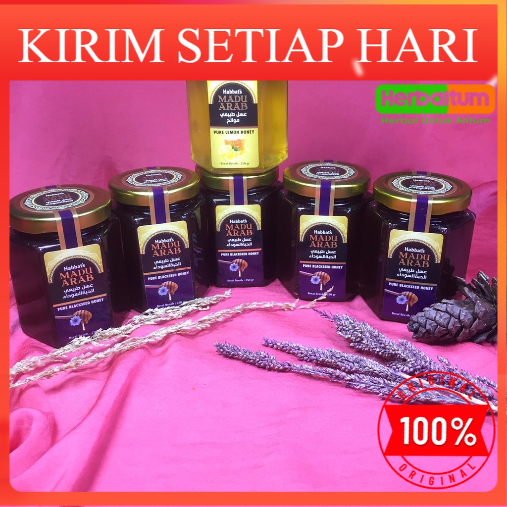 

PROMO! Beli 5 MADU ARAB GRATIS 1 MADU ARAB LEMON - HABBATS MADU ARAB 250 GR