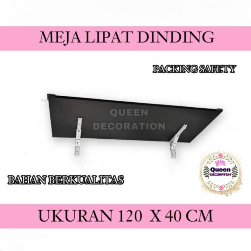 meja lipat dinding ambalan termasuk bracket 120 x 40 cm aesthetic meja kerja meja laptop meja belaja