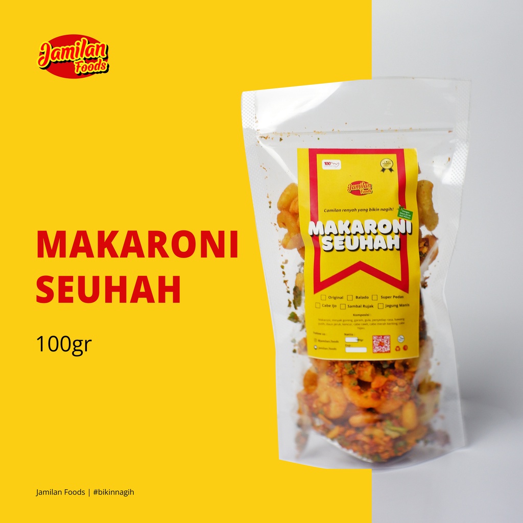 

Makaroni Seuhah gurih renyah pedas nikmat by Jamilan Foods