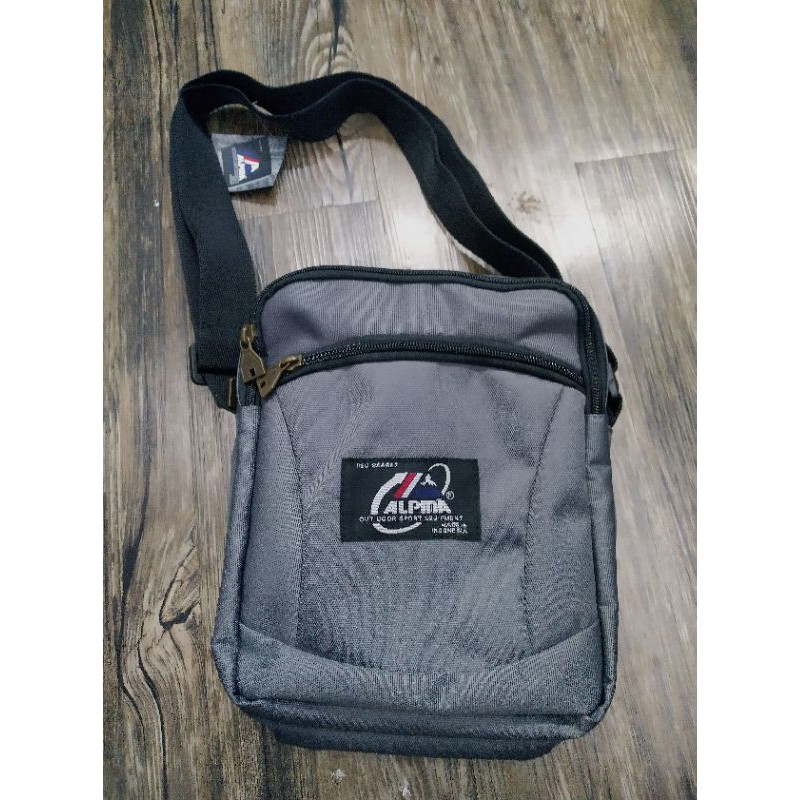 Tas Sling Bag Alpina T 123  abu-abu, coklat, hitam, biru dongker muda