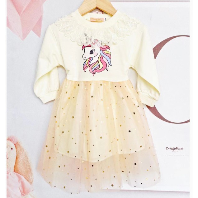 babyfit UNICORN DRESS WITH LACE baju terusan mini gaun dengan rok tutu