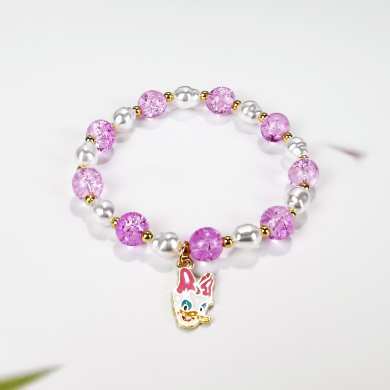 Gelang Kristal Popcorn Warna-Warni Bahan Stainless Steel Untuk Wanita