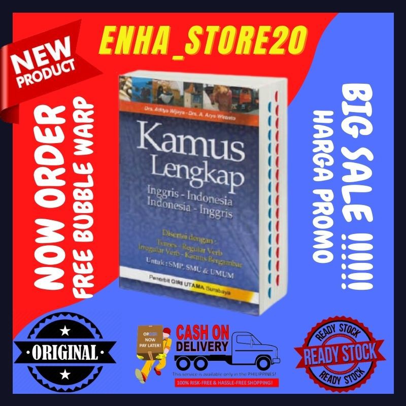 Buku Kamus Lengkap Bahasa Inggris Indonesia dilengkapi Teses Terbaru Murah Original Ori Terlaris