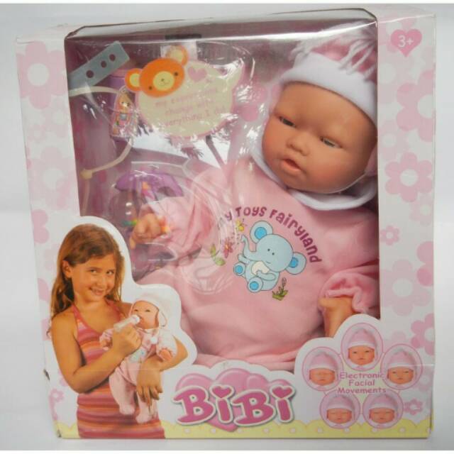 Boneka Bayi Bibi - Wajah Bisa Berubah Ekspresi/Bisa Gerakan Ngedot/Bisa Menangis