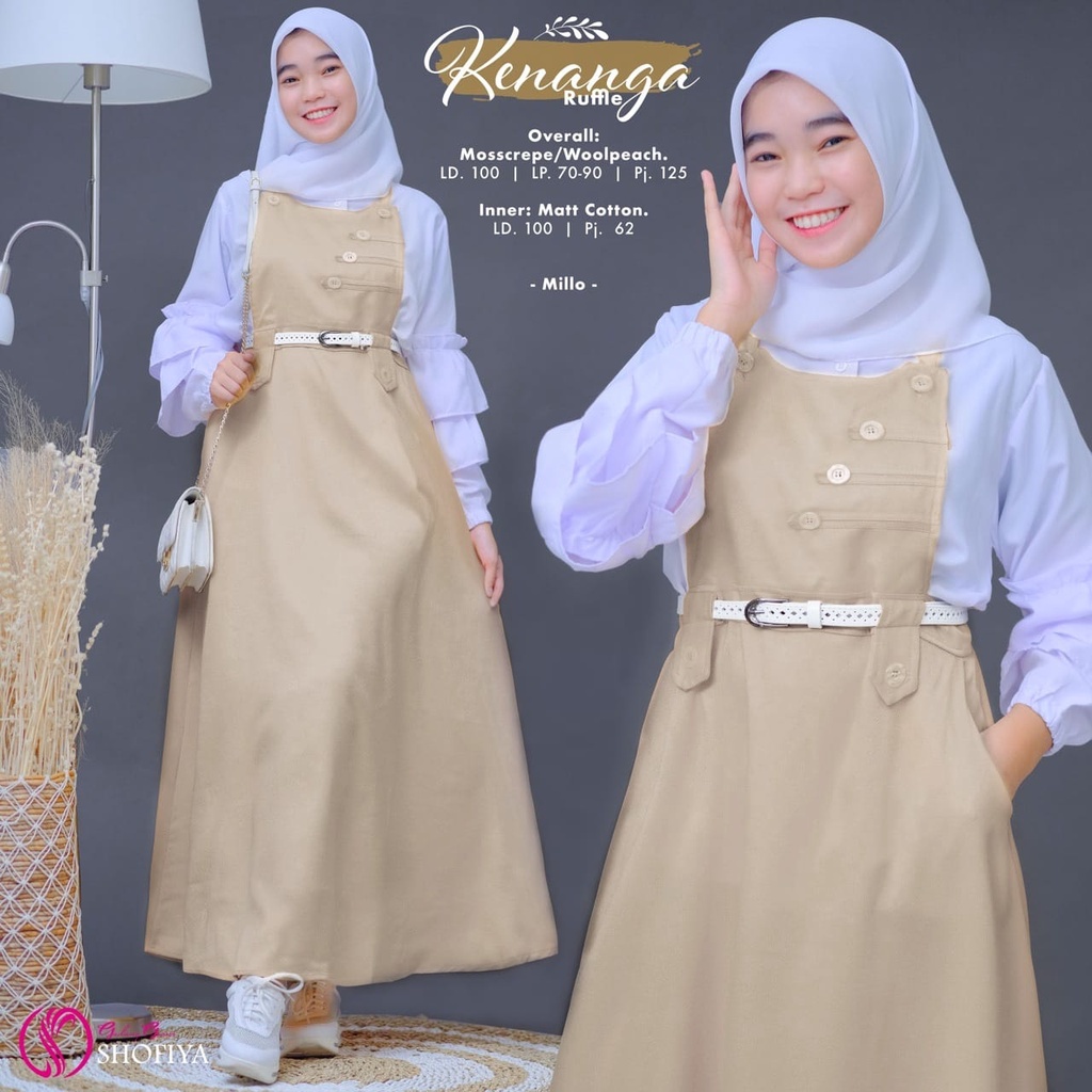 KENANGA SET  RUFFLE OVERALL ORI SHOFIYA