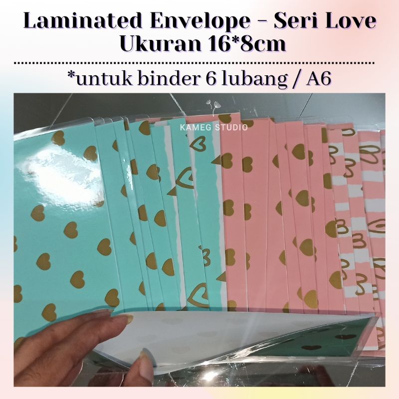 

Laminated Cash Envelope A6 - mint green hijau pink gold | Amplop Uang Budgeting Sinking Fund