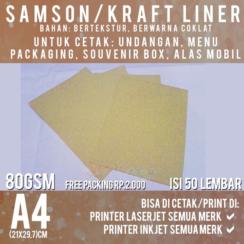 

Kertas kraft 80 gsm A4/F4 isi 50 lbr / Kertas Samson Kraft Liner Tipis 80 gram