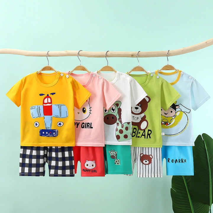 Setelan Pendek Kaos Anak / Baju Bayi Newborn Kaos Lengan Pendek import