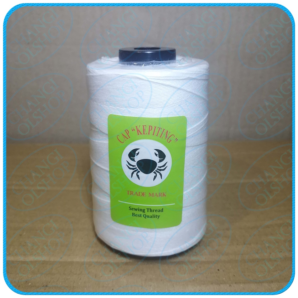 Benang Jahit Karung PE Kepiting warna Putih berat 200gr untuk mesin jahit karung