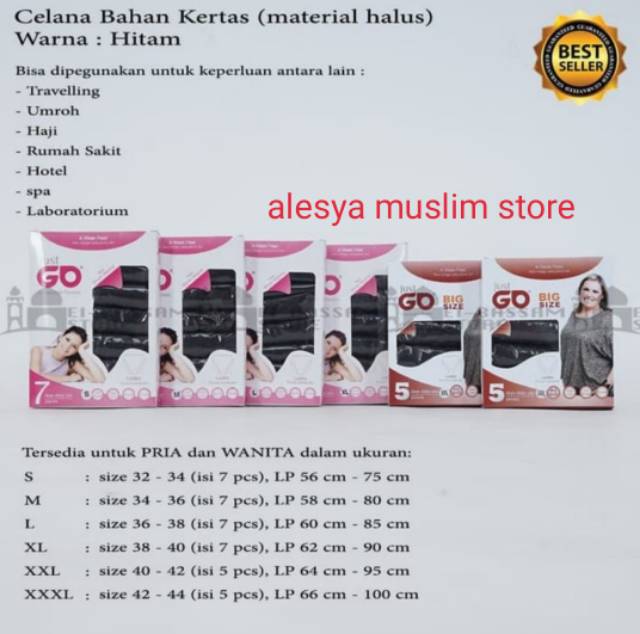 Celana kertas wanita hitam /celana disposable hitam /harga grosir bisa ecer