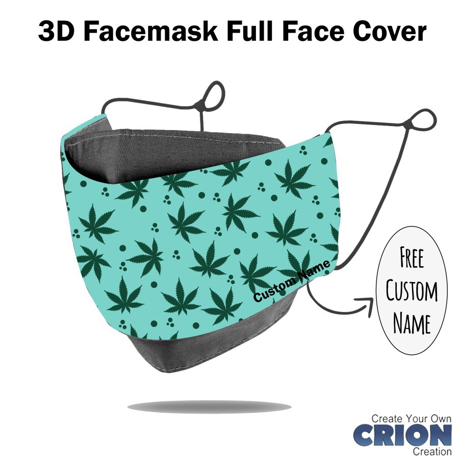 Crion - Masker 3d Full Face Cover cannabis weed series - antibacterial