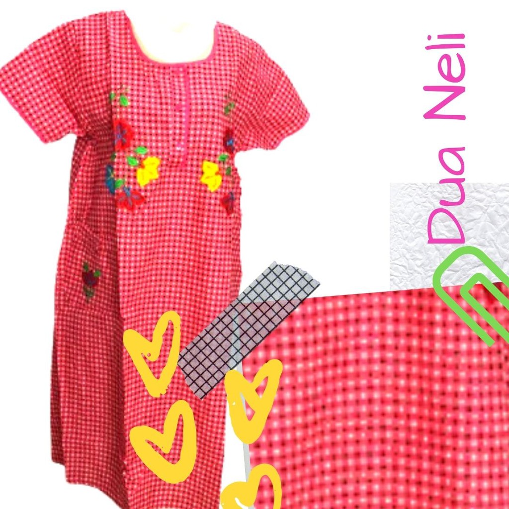 Daster Katun Polkadot Bordir Cantik Ukuran L Lavender 6 Varian Warna Murah